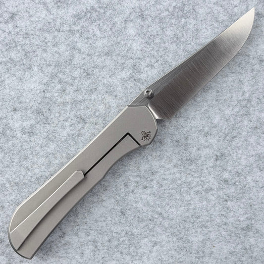 Saga - Satin S90V & B170 Zirc Ceramic Blasted Titanium w/ Richlite® Blue Canyon