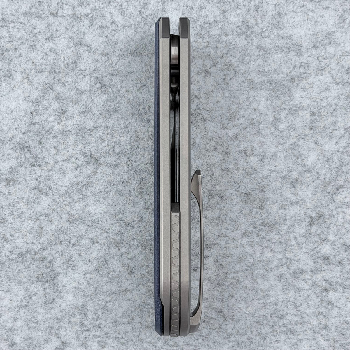 Saga - Satin S90V & B170 Zirc Ceramic Blasted Titanium w/ Richlite® Blue Canyon