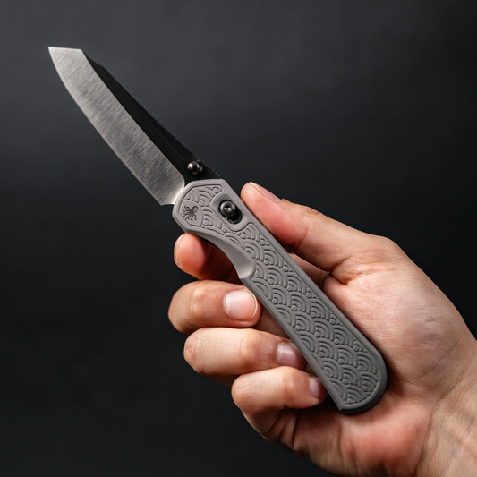 Piratech® x Urban Tsunami | Satin DLC S90V w/ Bead Blast Titanium Seigaiha™