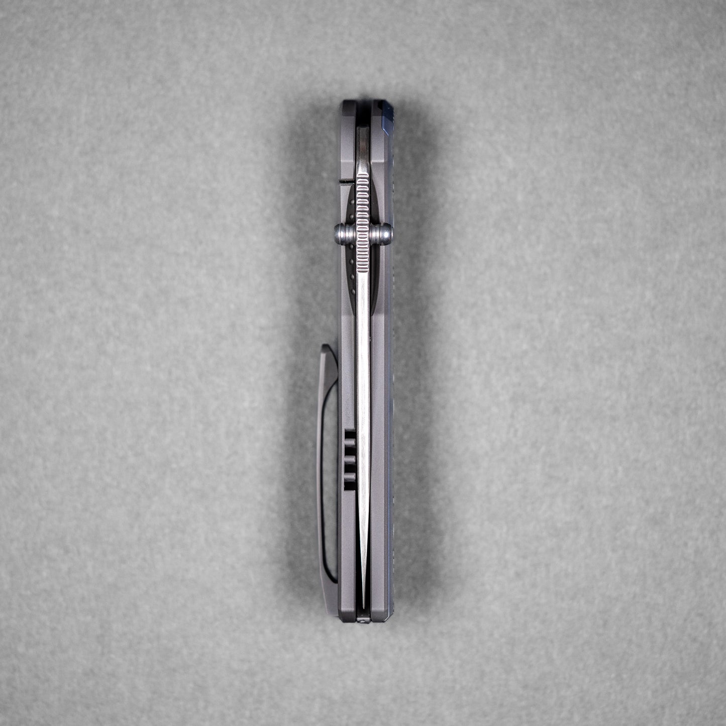Piratech x URBAN Saga - Satin S90V & Bead Blast Titanium w/ Blue Seigaiha