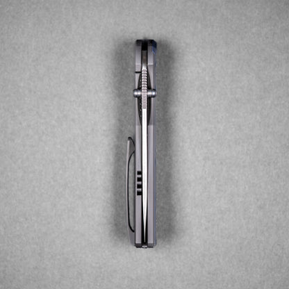 Piratech x URBAN Saga - Satin S90V & Bead Blast Titanium w/ Blue Seigaiha