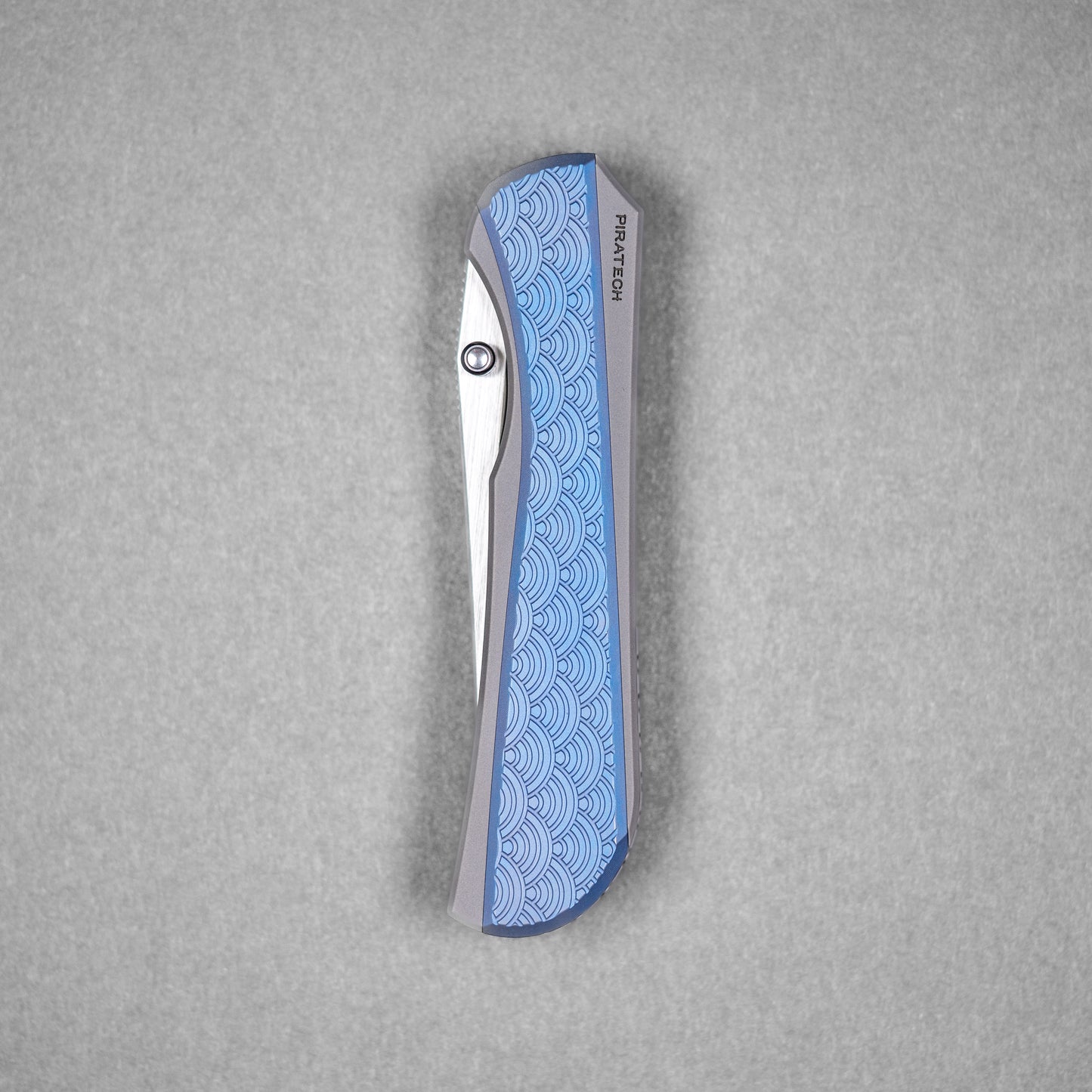 Piratech x URBAN Saga - Satin S90V & Bead Blast Titanium w/ Blue Seigaiha