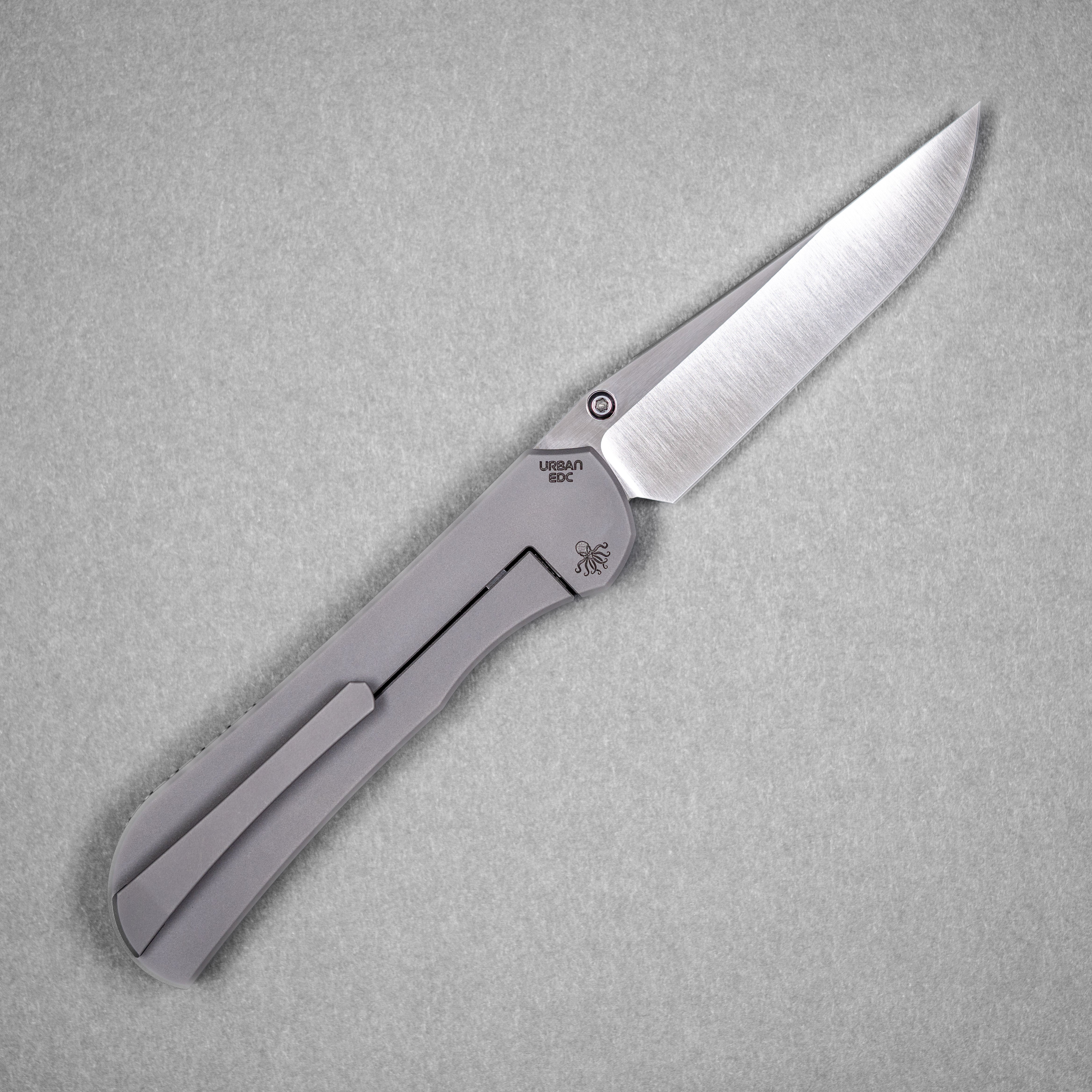 Piratech x URBAN Saga - Satin S90V & Bead Blast Titanium w/ Blue
