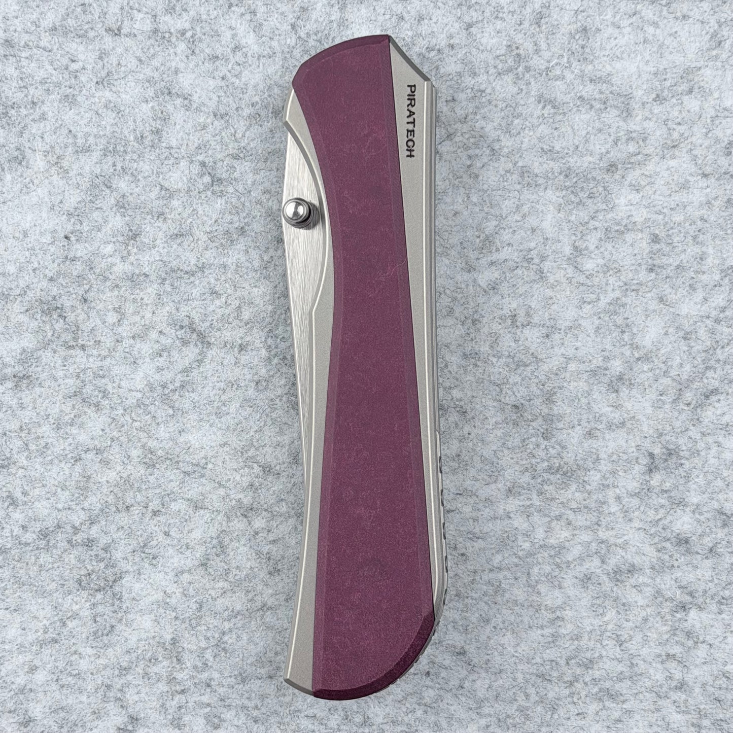 Saga - Satin S90V & B170 Zirc Ceramic Blasted Titanium w/ Richlite® Red Stone