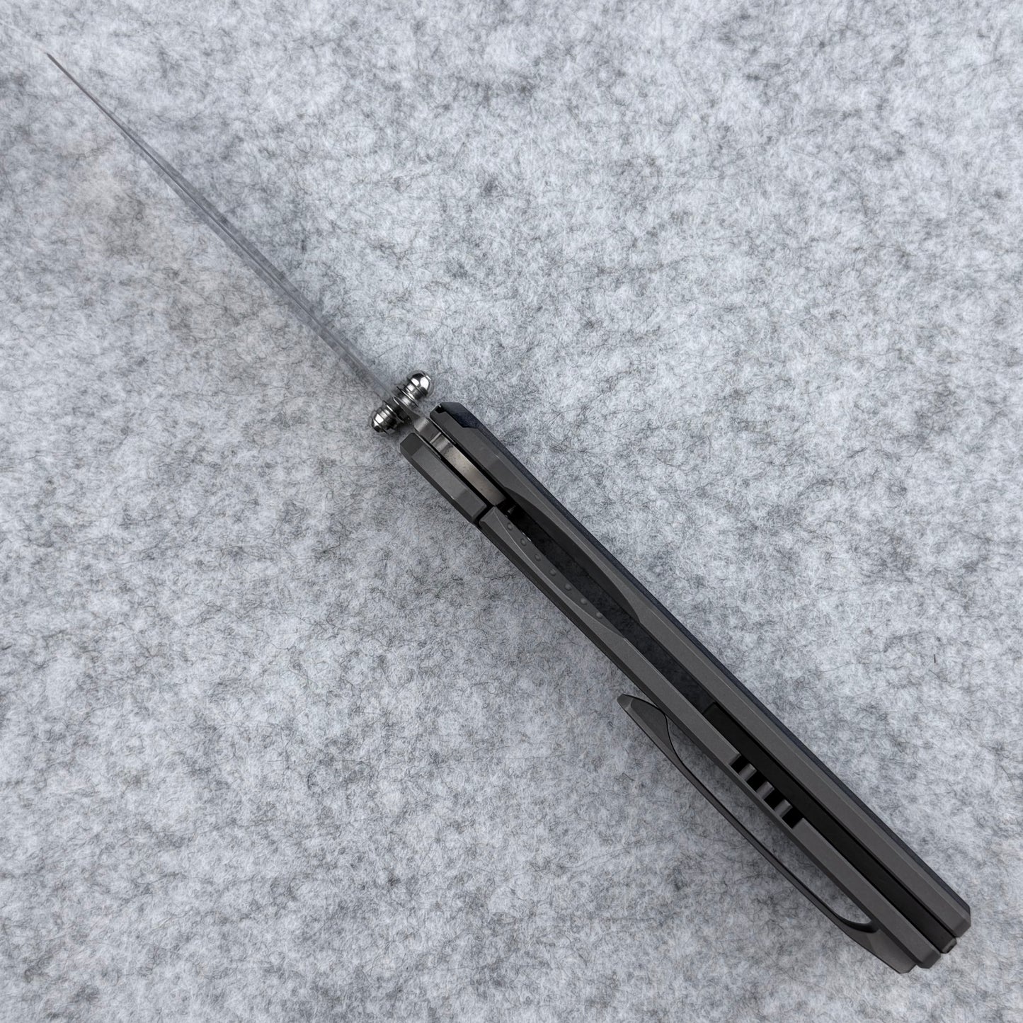 Saga - Satin S90V & 180-grit Bead Blasted Titanium w/ Richlite® Blue Canyon