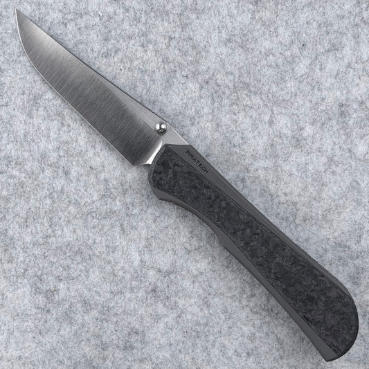 Saga - Satin S90V & 180-grit Bead Blasted Titanium w/ Shred Carbon Fiber