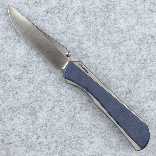 Saga - Satin S90V & B170 Zirc Ceramic Blasted Titanium w/ Richlite® Blue Canyon