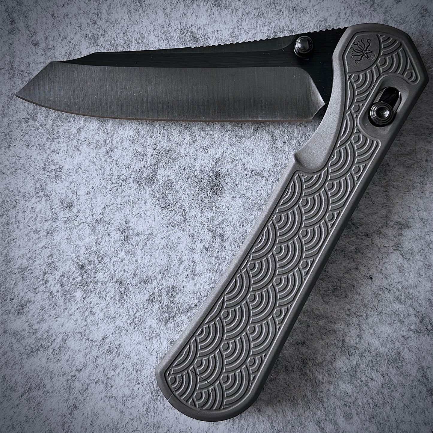 Piratech® x Urban Tsunami | Satin DLC S90V w/ Bead Blast Titanium Seigaiha™