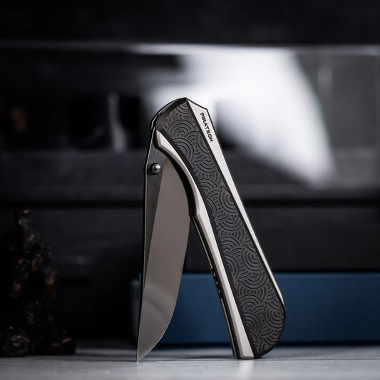 Piratech x URBAN Saga - Mirror Polish DLC S90V & Zir Blasted Titanium w/ Bead Blast DLC Chaos Seigaiha™