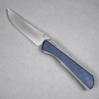 Piratech x URBAN Saga - Satin S90V & Bead Blast Titanium w/ Blue Chaos Seigaiha™