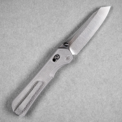 Piratech® x Urban Tsunami | Satin DLC S90V w/ Bead Blast Titanium Seigaiha™